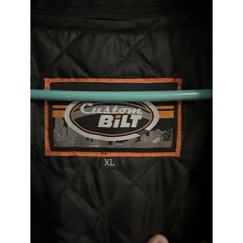 Custom Bilt Men XL Black Motorcycle Jacket Biker Moto Racing Padded Y2K - Picture 4 of 14